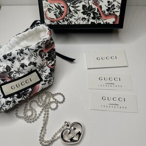 Gucci Silver Heart Necklace